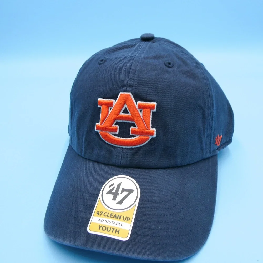 '47 Hat Youth One Size‎ Clean Up Auburn Tigers Navy Blue Cotton Adjustable Cap